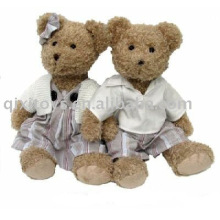 peluche garçon &amp; fille nounours avec manteau, doux animal jouet de la Saint-Valentin